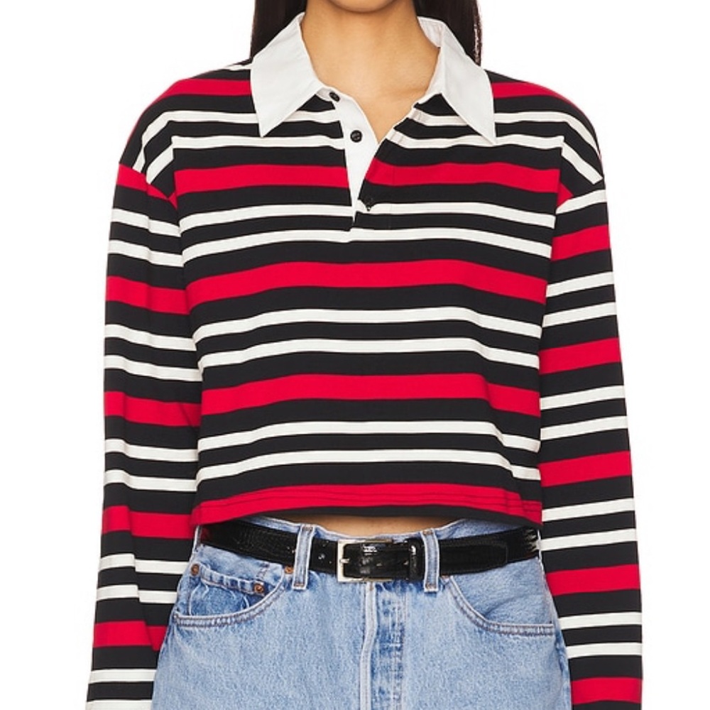 Superdown Red Stripe Mason Long Sleeve